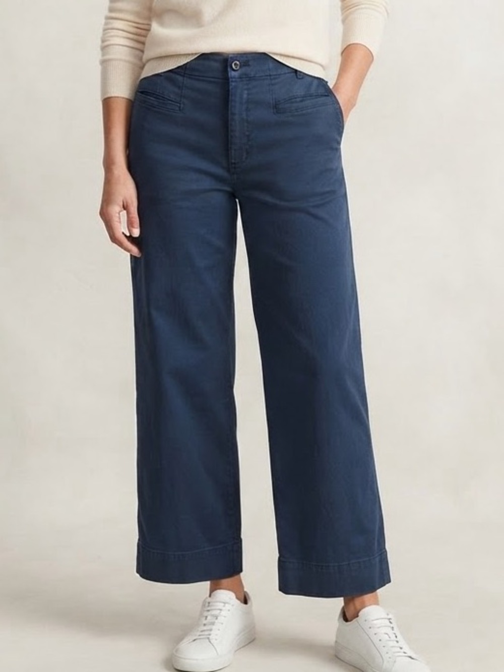 Du/er Sz 31x28 Blue Cotton Wide Leg Ankle Length Pants